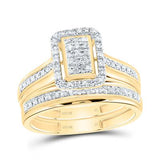 10k Yellow Gold Modern 3 Pieces Diamond with 0.37Tw Round Diamonds