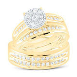 14k Yellow Gold Round 3 Pieces Diamond with 0.75Tw Round Diamonds