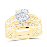 14k Yellow Gold Round 3 Pieces Diamond with 0.75Tw Round Diamonds