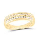 14k Yellow Gold Modern 3 Pieces Set with 0.87Tw Round Diamonds