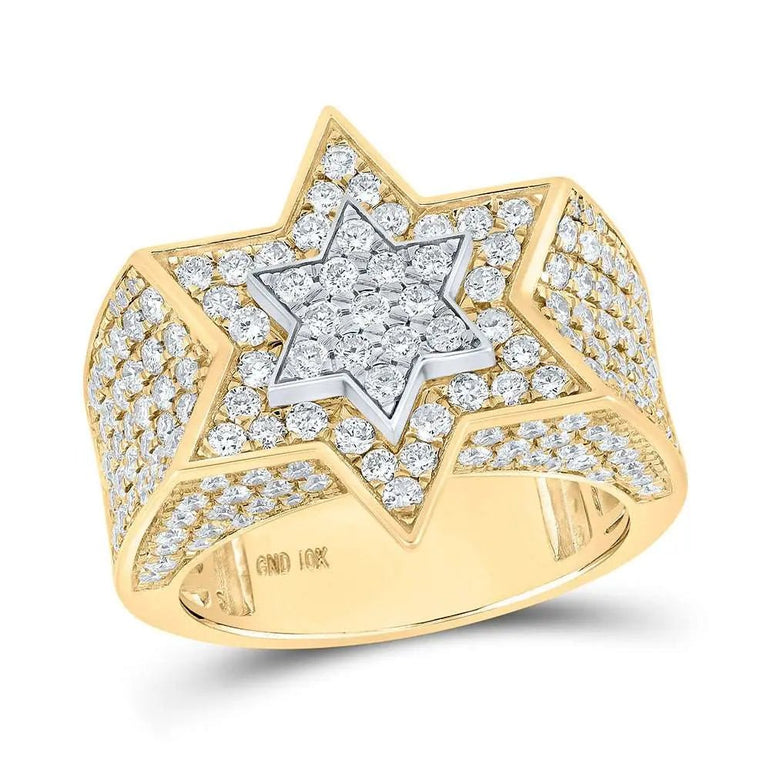 Diamond Star Ring With 3.38Tw Round Diamonds - Miral Jewelry