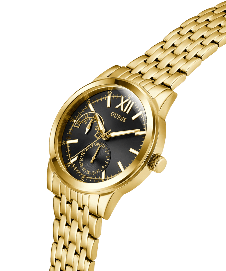 GUESS Mens Gold Tone Multi - function Watch - Miral Jewelry