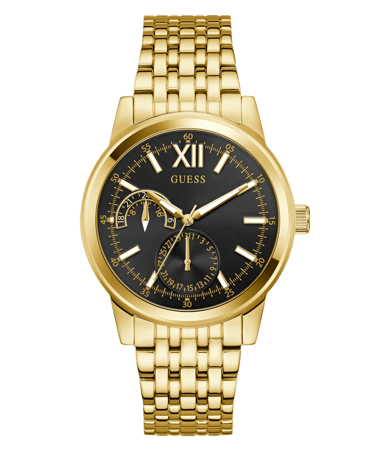GUESS Mens Gold Tone Multi - function Watch - Miral Jewelry