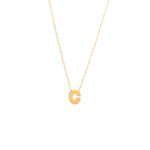 Initial C in 14k Yellow Gold Necklace 18" - Miral Jewelry