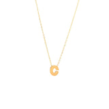 Initial C in 14k Yellow Gold Necklace 18" - Miral Jewelry