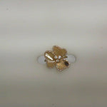 Lady's Yellow 14 Karat Flower Diamond Fashion Ring Size 7 With 0.30Tw Round Diamonds - Miral Jewelry