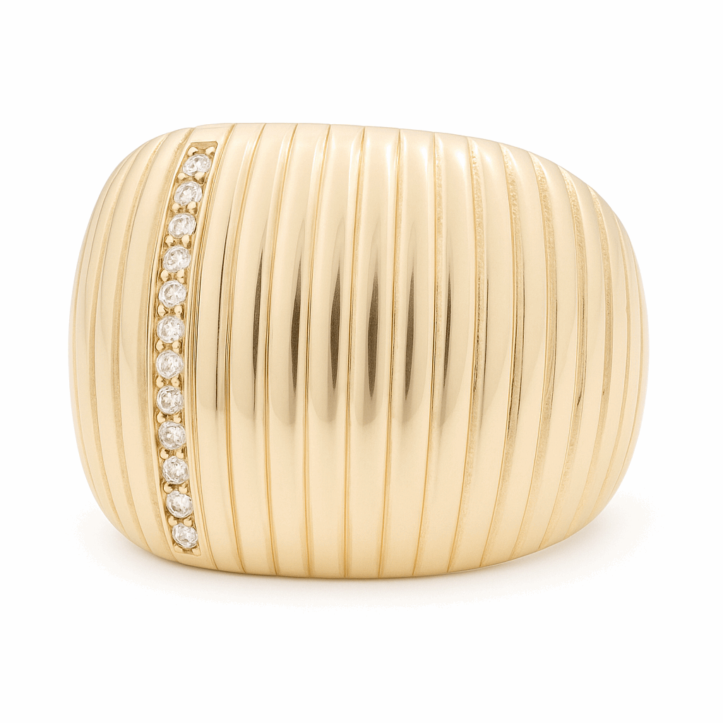 10K Yellow Gold Fashion with Cz Women's Ring