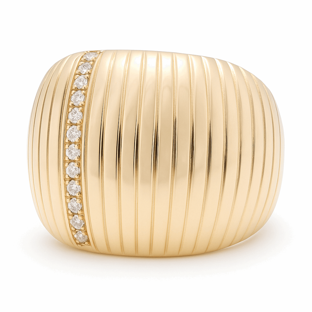 10K Yellow Gold Fashion with Cz Women's Ring