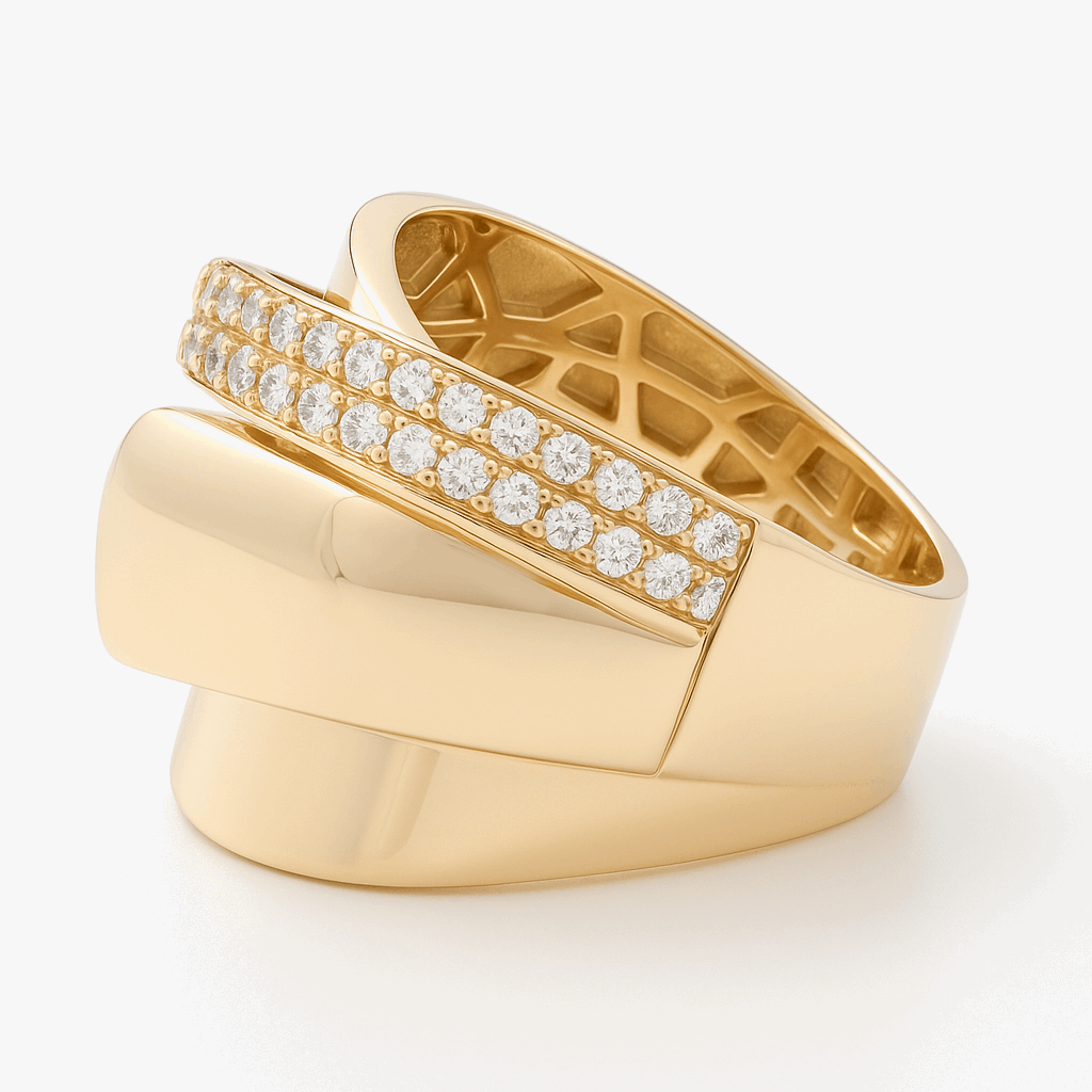10K Yellow Gold Fashion with  Cz Women's Ring