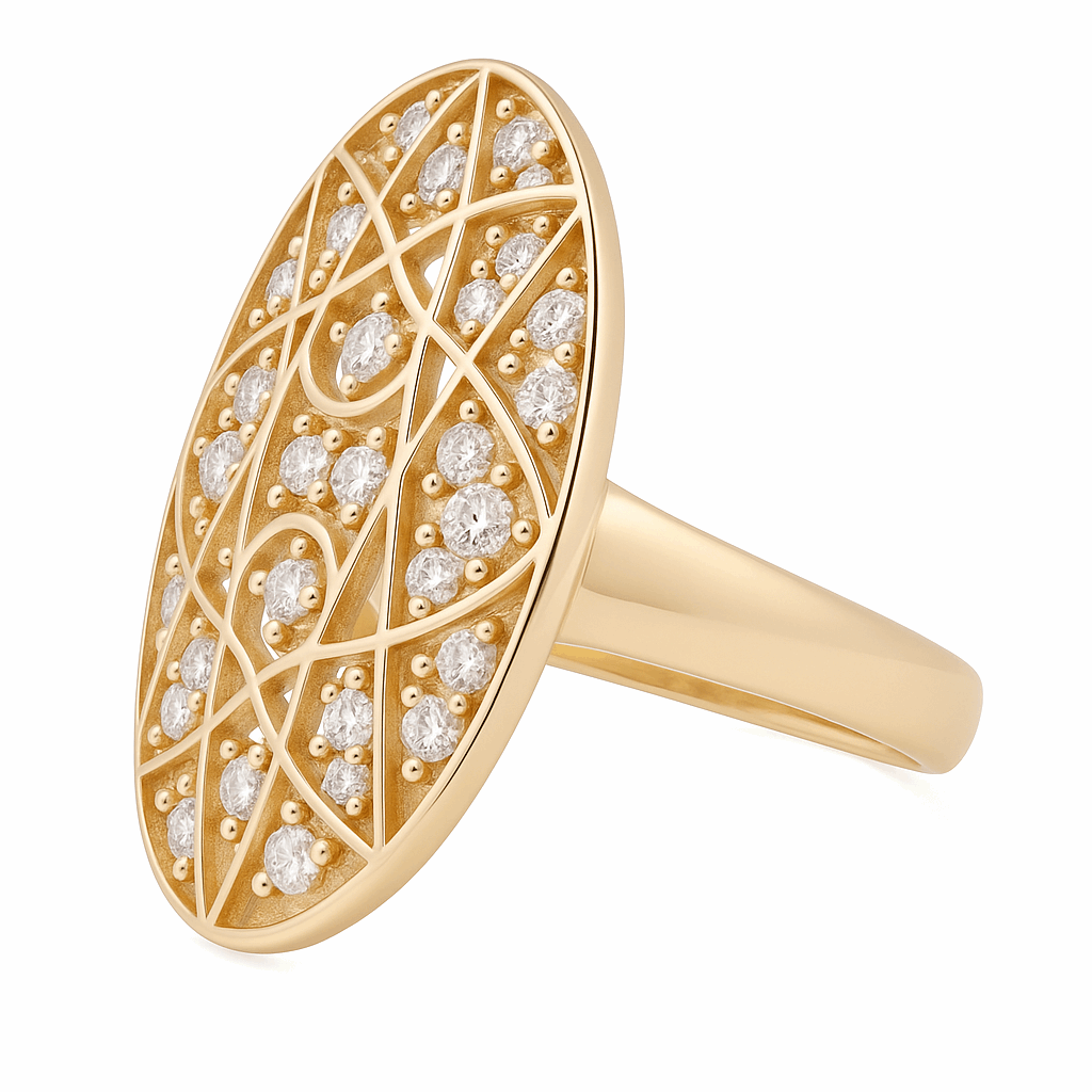 10K  Yellow Gold Fashion with  Cz Women's Ring