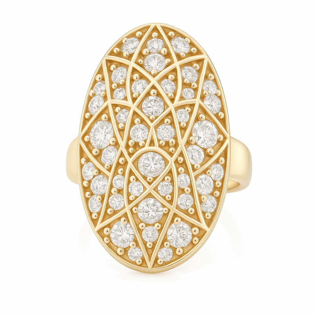 10K  Yellow Gold Fashion with  Cz Women's Ring
