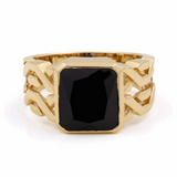 14k Yellow Gold  Square Onix Fashion Ring