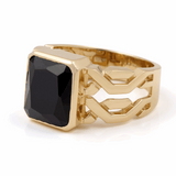 14k Yellow Gold  Square Onix Fashion Ring