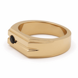 14k Yellow Gold  Round Onix Fashion Ring