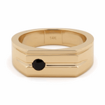 14k Yellow Gold  Round Onix Fashion Ring