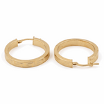 14K Yellow Gold  Medium Greek Hoop Earrings