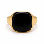 14k Yellow Gold Square Onix Men's Fashion Ring