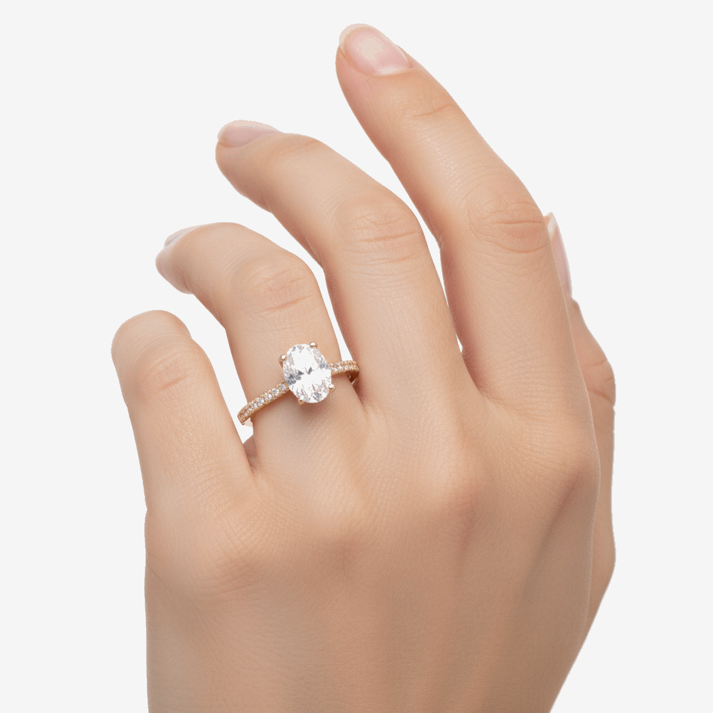 14K Yellow Gold Engagement with Cz Fashion Women's Ring