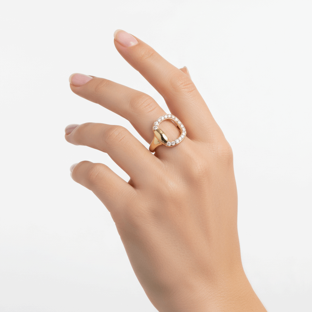 14K Yellow Gold   Fashion with Cz Women's Ring