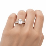 14K Yellow Gold Emerald Rings with 2.00Tw Emerald Lab Diamonds and 0.75Tw Baguette  Lab Grown Diamonds