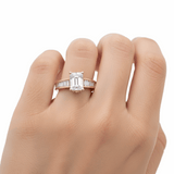 14K Yellow Gold Emerald Rings with 2.00Tw Emerald Lab Diamonds and 0.75Tw Baguette  Lab Grown Diamonds