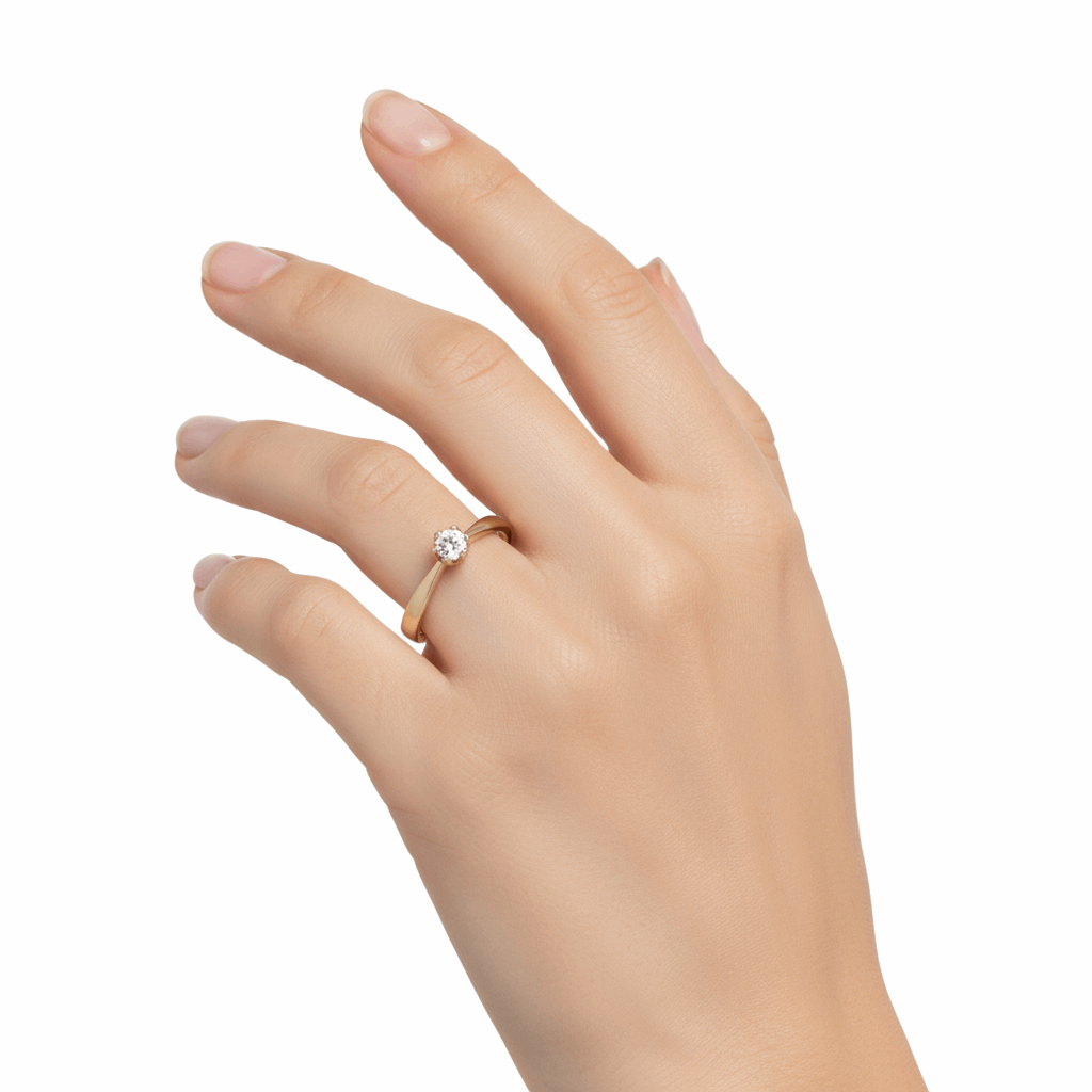 14K Yellow Gold Engagement with Cz Fashion Women's Ring