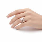 14K Yellow Gold Bridal Set with Cz Fashion Women's Ring