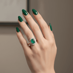 14K Yellow Gold  Contemporary Fashion with 1.17Tw Oval Emeralds and 0.28Tw Round Diamonds