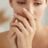 10K White Gold Cocktail Diamond Bridal Set Ring with 0.33Tw Round Diamonds