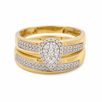 10k Yellow Gold  Pear 3 Pieces Set with 0.50tw Round Diamonds