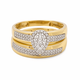 10k Yellow Gold  Pear 3 Pieces Set with 0.50tw Round Diamonds