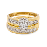 10k Yellow Gold  Pear 3 Pieces Set with 0.50tw Round Diamonds