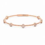 Rose Gold 14K Bangle Diamond Women's Bracelet with 0.37Tw Round Diamonds - Miral Jewelry