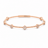 Rose Gold 14K Bangle Diamond Women's Bracelet with 0.37Tw Round Diamonds - Miral Jewelry