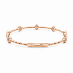 Rose Gold 14K Bangle Diamond Women's Bracelet with 0.37Tw Round Diamonds - Miral Jewelry