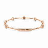 Rose Gold 14K Bangle Diamond Women's Bracelet with 0.37Tw Round Diamonds - Miral Jewelry
