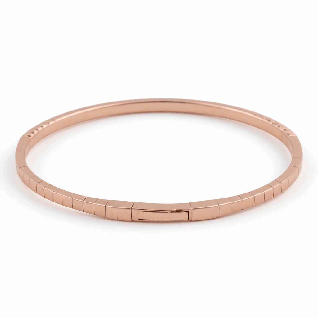 Rose Gold 14K Bangle Diamond Women's Bracelet with 1.00Tw Round Diamonds - Miral Jewelry