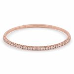 Rose Gold 14K Bangle Diamond Women's Bracelet with 1.00Tw Round Diamonds - Miral Jewelry