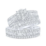 Round Diamond Cluster Nicoles Dream Collection Matching Wedding Ring Set - Miral Jewelry