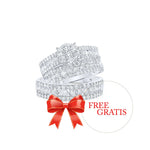 Round Diamond Cluster Nicoles Dream Collection Matching Wedding Ring Set - Miral Jewelry