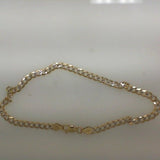 Two Tone White/Yellow 14 Karat Diamond Cut Curb Bracelet Length 7.5 Weight: 3 MM: 2.9 - Miral Jewelry