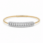 Two Tone White/Yellow 14K Bangle Diamond Women's Bracelet with 2.00Tw Round Diamonds - Miral Jewelry