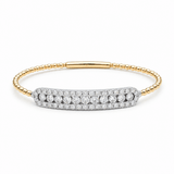Two Tone White/Yellow 14K Bangle Diamond Women's Bracelet with 2.00Tw Round Diamonds - Miral Jewelry