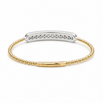 Two Tone White/Yellow 14K Bangle Diamond Women's Bracelet with 2.00Tw Round Diamonds - Miral Jewelry