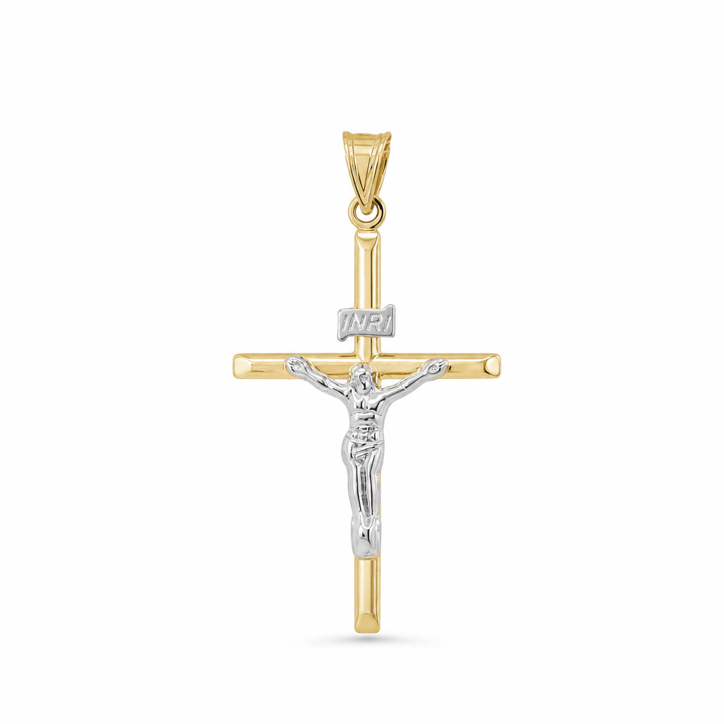 Two-Tone Gold Crucifix Pendant