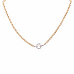Two Tone White/Yellow Gold 14K Italian Link 16" Necklaces - Miral Jewelry