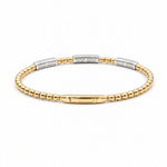 Two Tone Withe/Yellow 14K Bangle Diamond Women's Bracelet with 0.50Tw Round Diamonds - Miral Jewelry