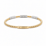 Two Tone Withe/Yellow 14K Bangle Diamond Women's Bracelet with 0.50Tw Round Diamonds - Miral Jewelry