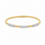 Two Tone Withe/Yellow 14K Bangle Diamond Women's Bracelet with 0.50Tw Round Diamonds - Miral Jewelry