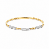 Two Tone Withe/Yellow 14K Bangle Diamond Women's Bracelet with 0.50Tw Round Diamonds - Miral Jewelry